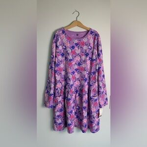 Tea Collection New With Tags Girl's Floral Knit Long Sleeve Dress- Size 14
